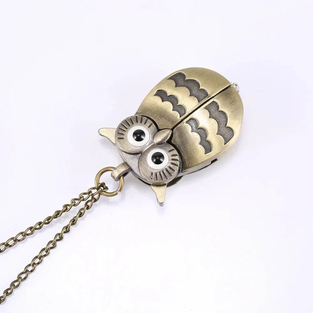 Collar Largo con Colgante de Reloj en Forma de Búho Retro de Aleación, Estilo Vintage para Hombre y Mujer, Regalos de Cumpleaños