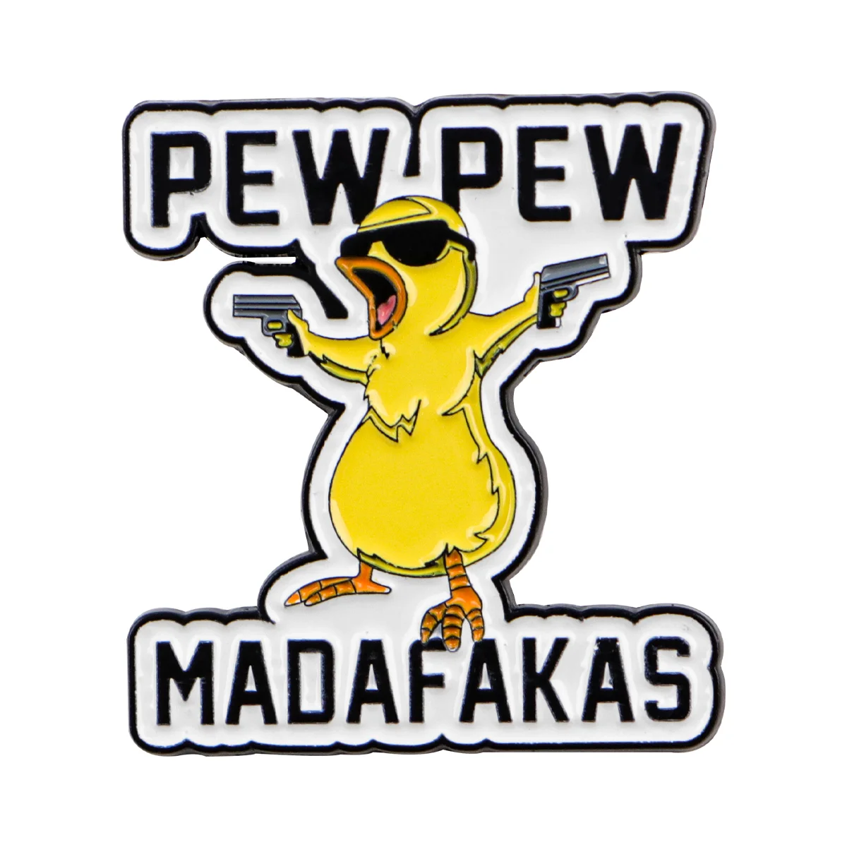 PEW PEW Enamel Pin Funny Phrase Brooches For Women Men Lapel Pin Backpack Bags Badges Party Gifts Clothing Accessories