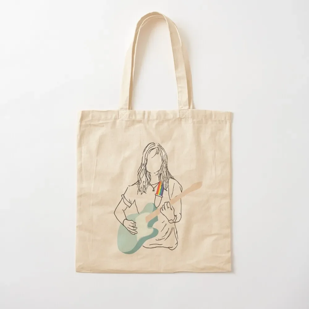 

Julien Baker Line Drawing Colored Guitar Tote Bag shopping bag shopping bags foldable custom bags Cloth bags Tote Bag