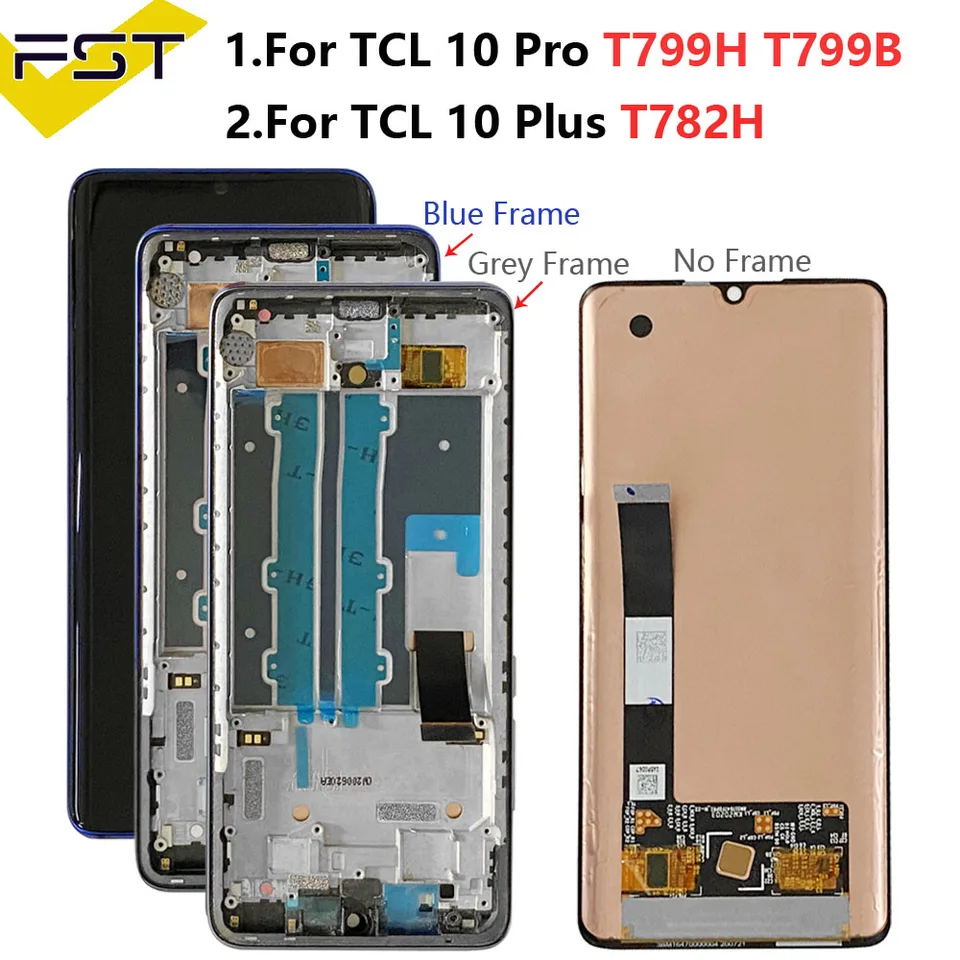 Display LCD AMOLED Digitalizador da Tela Tátil, TCL 10 Plus, T782H