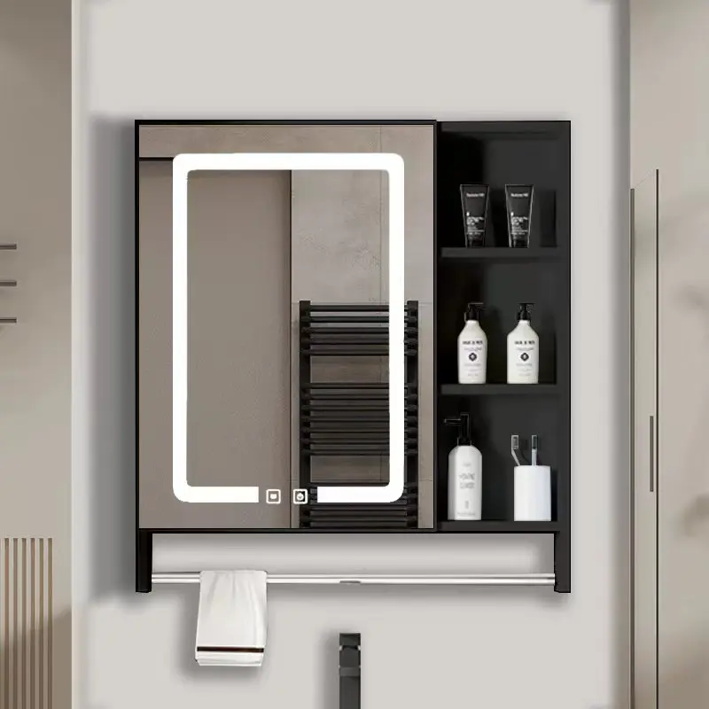 

Space Aluminum Smart Bathroom Cabinet Nordic Luxury Storage Vanity Mirror Cabinet Multifunction Home Furniture Arredo Bagno FYBC