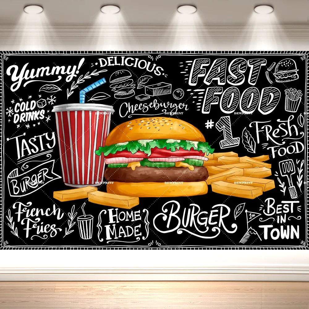 Dewprint Kartun Hamburger Maka - Food Snacks Banner ulasan dan harga