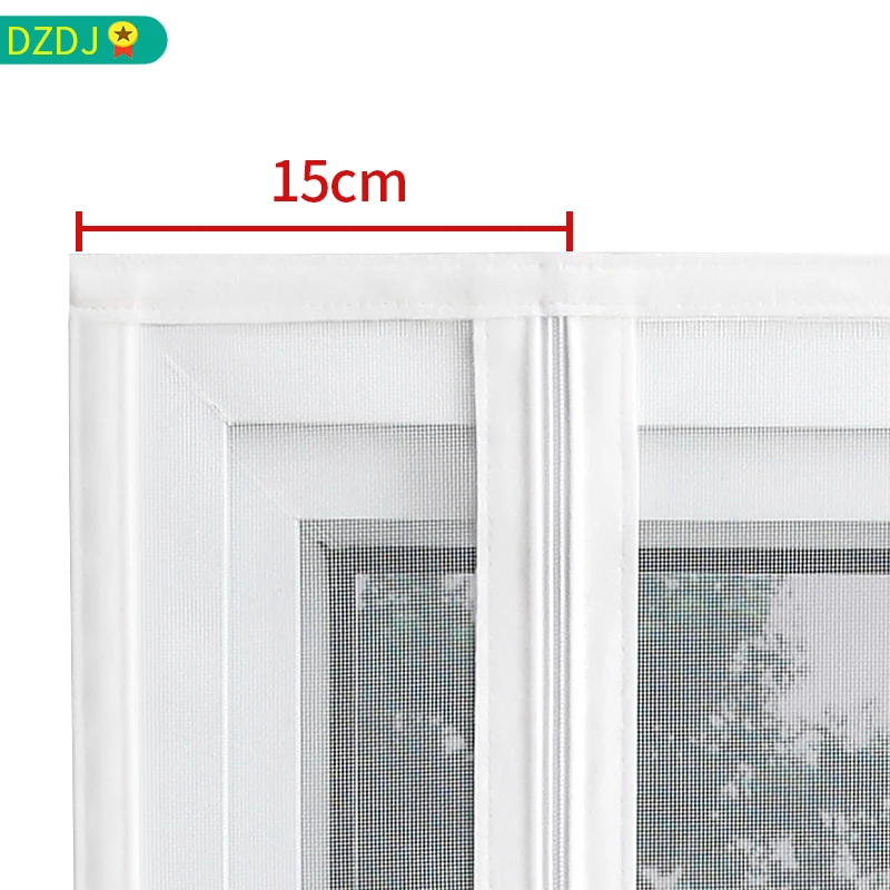 สีขาว,ขนาดที่กําหนดเองหน้าต่างกันยุง,หน้าจอหน้าต่างซิป,มุ้งกันยุงตาข่ายหน้าต่างแบบมีกาวในตัว,เชียร์ที่มองไม่เห็น,ป้องกันยุง