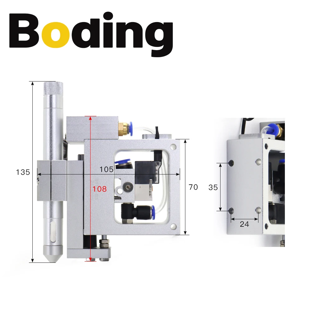 BODING Pennello Pneumatico Coltello Vibrante Sollevamento 15mm per Marcare Scrivere Testo e Disegnare Grafica