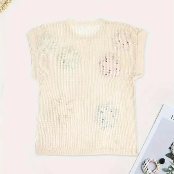 Men's Knitted round Ne Sweater Floral Design Thi Coolmax Fiber Ciwalk  Collar Inner Wear Non-deformable