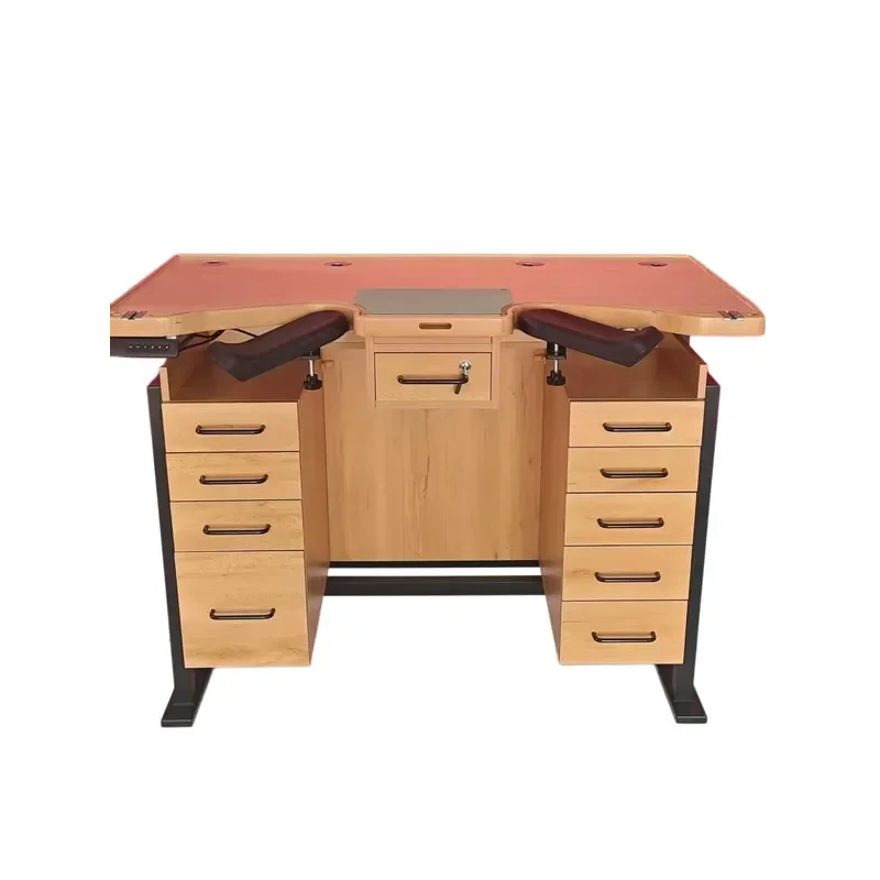 Watch Repair Tools: New Model Watch Repair Lift Table, Height-Adjustable Workbench, Beech Wood Repair Table