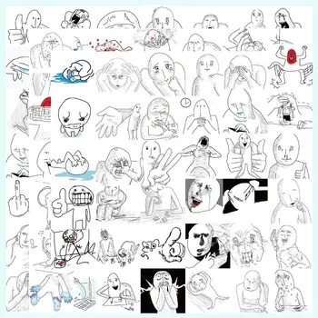 10/30/62張情緒崩潰惡搞頭像卡通貼紙 DIY手機筆記型電腦行李箱滑板塗鴉貼紙 兒童玩具 12 最佳銷售 滑稽的貼紙 - №1