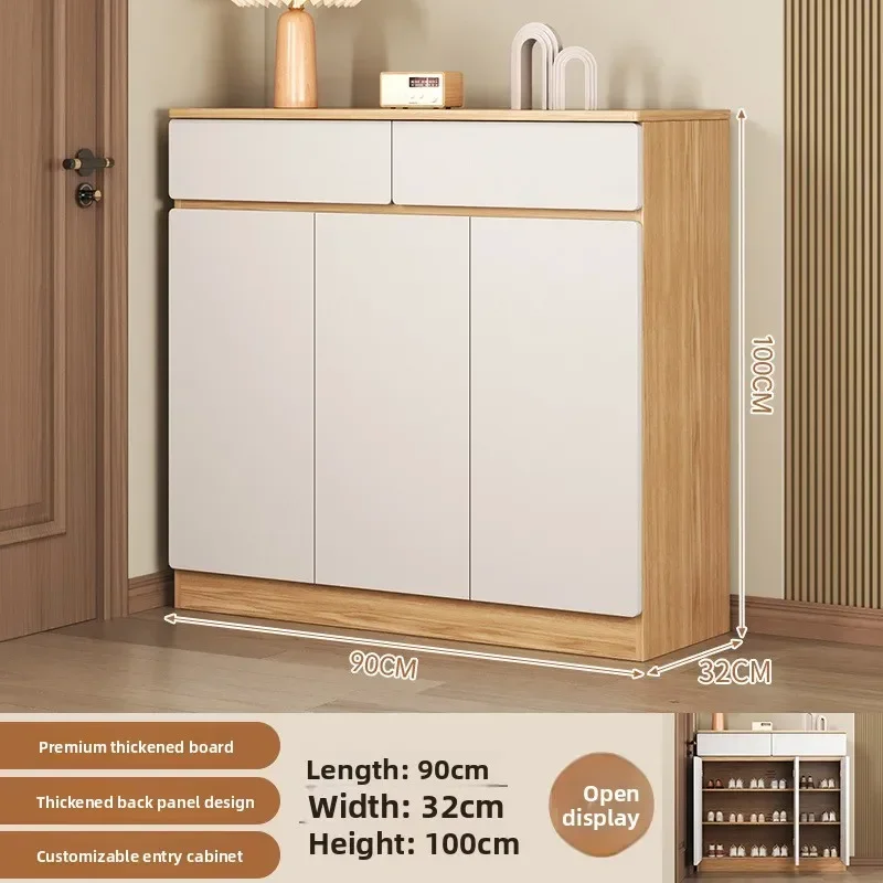 Stable Integrated cabinet at the door of the shoe cabinet Large capacity multi-layer locker against the wall Entrance shoe rack