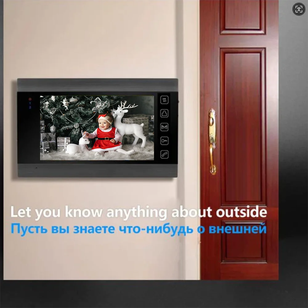 Anjielosmart 7-дюймовая камера видеонаблюдения для видеодомофона, защита безопасности, домофон, жизненное ночное видение для квартиры