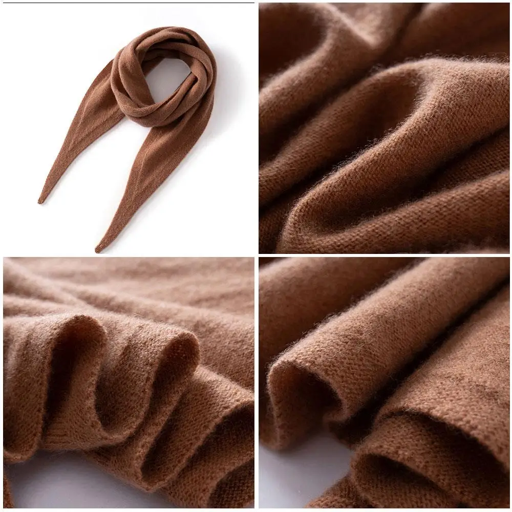 

Triangular 100% Cashmere Scarf Neck Warmer Warm Soft Autumn And Winter Scarves Women's Knit Wrap Shawl Winter Accessories