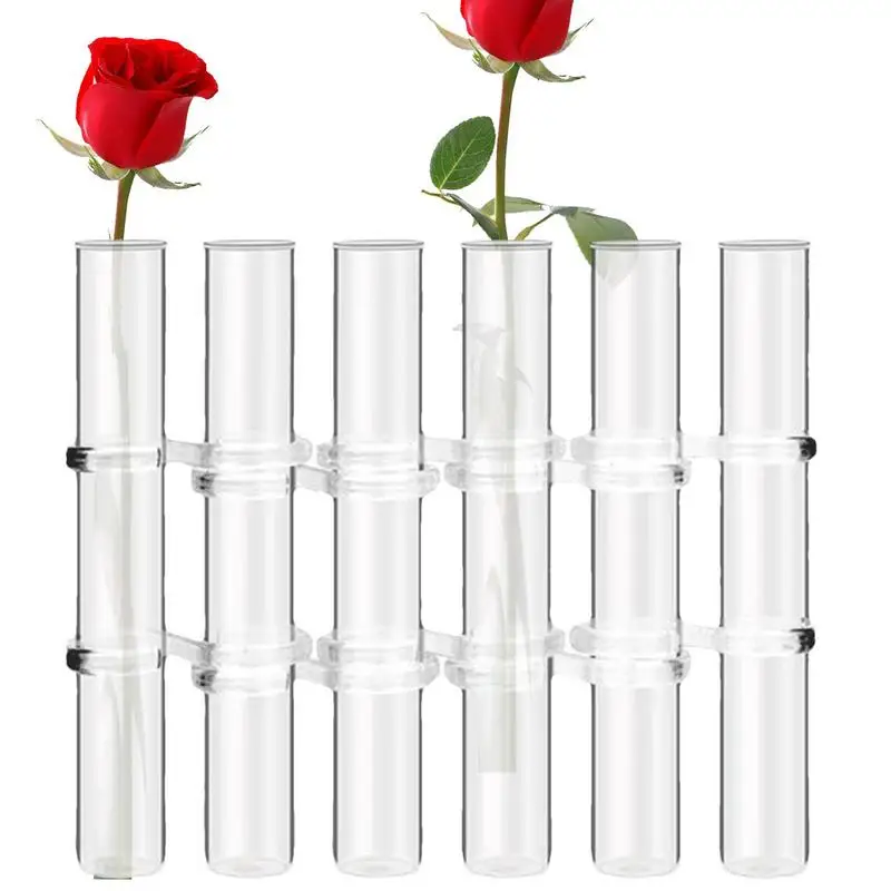 

Hinged Flower Vase Libbey Clear Glass Transparent Table Brush Test Tube Vase Flower Container Hydroponic Plant Vase For Room