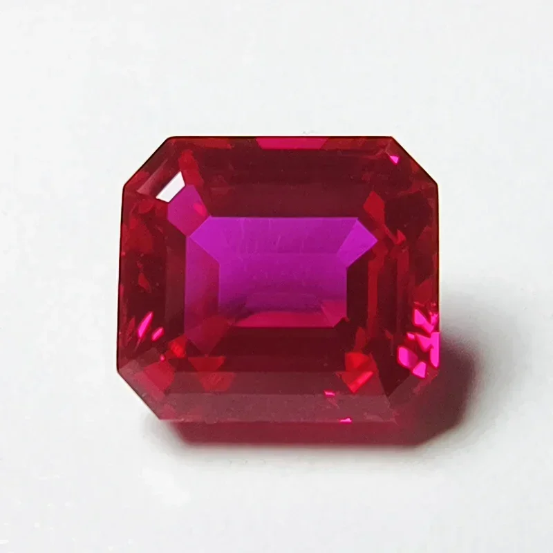 

L-Lab Grown Sapphire Rose Red Color Top Quality Emerald Cutting Charm Beads for Diy Jewelry Making Selectable AGL Certificate