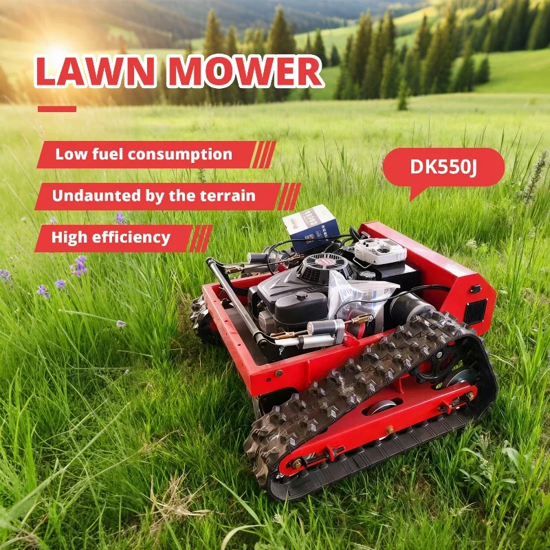 

Customized Remote-controlled Lawn Mower，Farm Garden Automatic Crawler Track Lawn Mower Robot, Household High Quality Lawn Mower