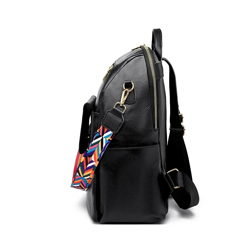Dual use soft leather shoulder backpack for women 2025 new casual large capacity commuting backpack, fashionable and versatile t
