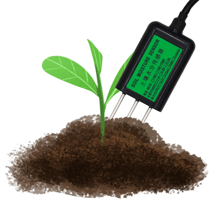 RS485 4-20mA Soil Temperature Humidity EC Sensors Soil Moisture Conductivity Sensor