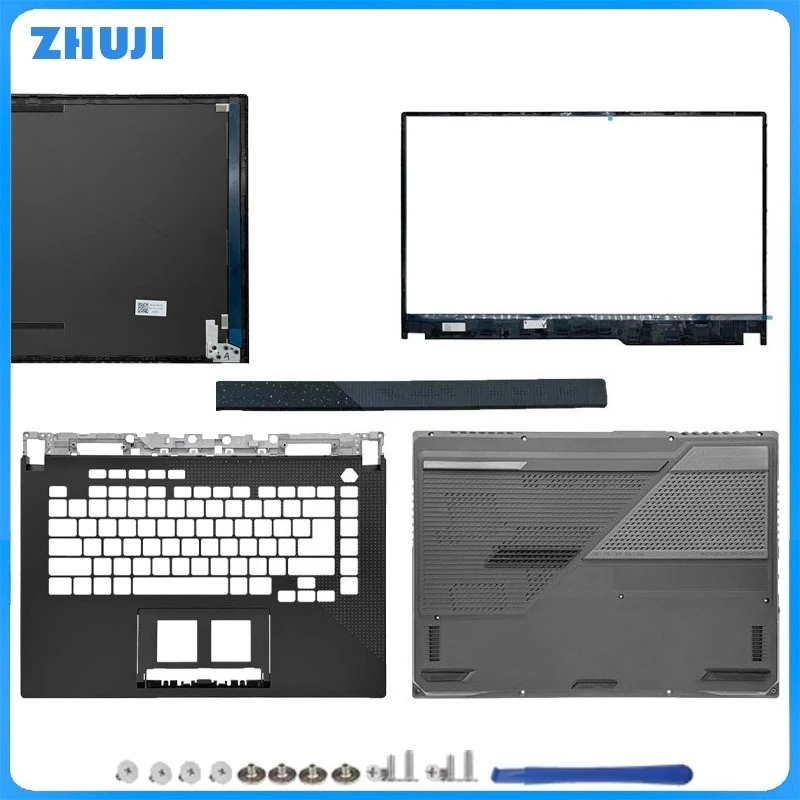 

New Laptop LCD Back Cover Palmrest Bottom Case Hinges Case 15.6 Inch For ROG Strix G15 G513 G513Q G533 GX551