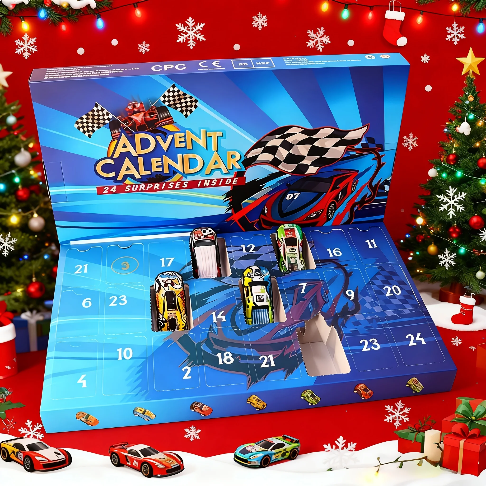 

24 Racing Car Christmas Calendar, 24 Styles of Christmas Countdown Gifts