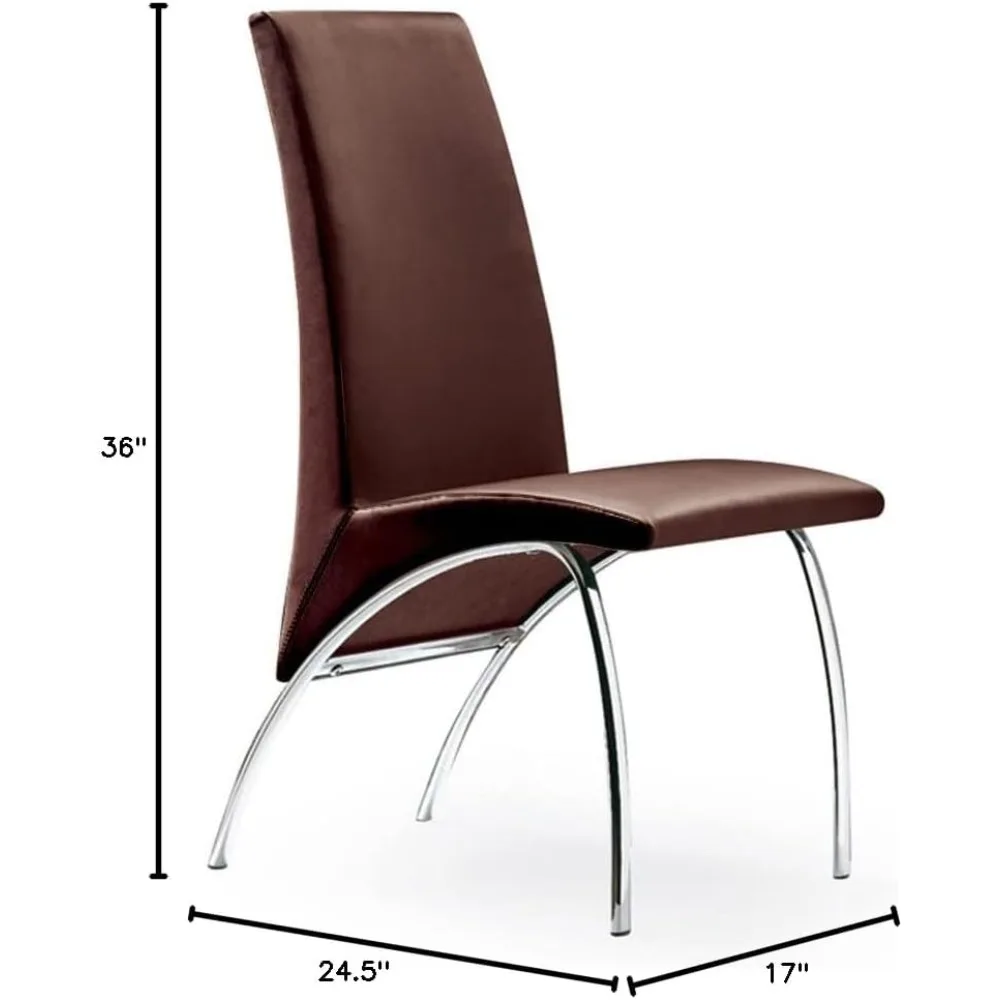 Zeitgenössische Esszimmerstühle in reichhaltigem Braun-Finish für moderne Inneneinrichtung