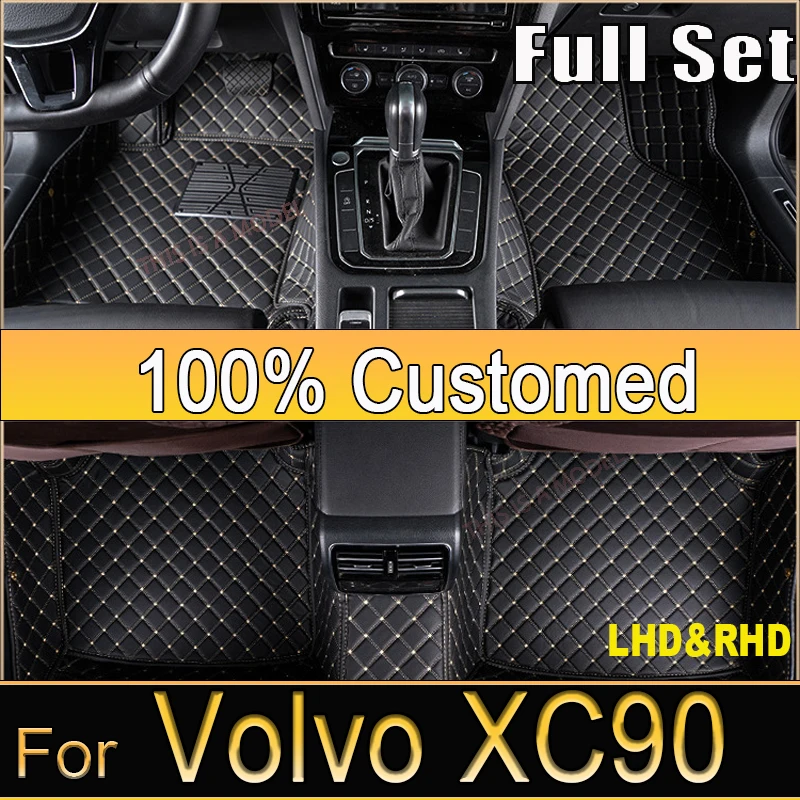 Car Mats For Volvo XC90 MK1 5 Seat 2002~2014 Leather Floor Mat Set Rug Auto Interior Parts Carpet Anti Dirt Pad Car Accessories