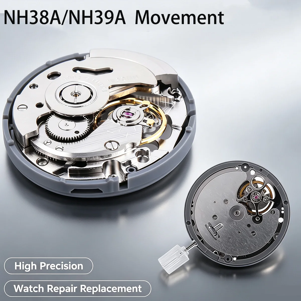 NH38A / NH39A Automatic Watch Mechanical Movement, 24 Jewels High Accuracy Caliber, Replacement Mod Part For Watch Repair