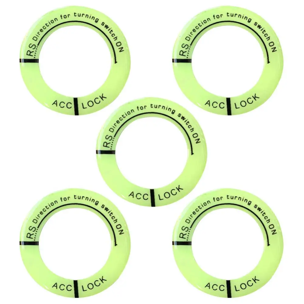 Sticker 5Pcs Fluorescent Letters Ignition Lock Cover Engine Ring Switch Motorcycle Accessories