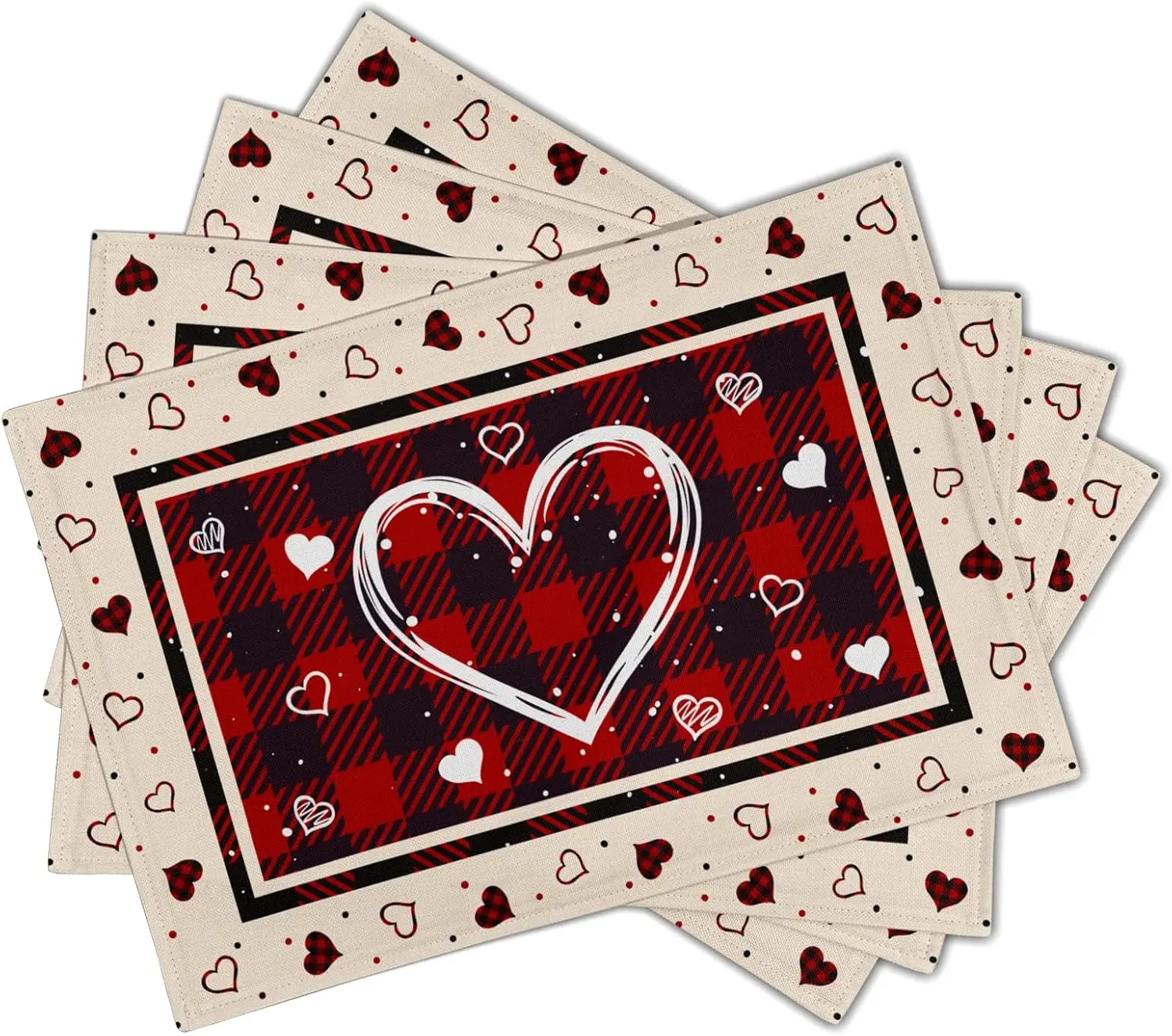 Valentine Decorative Placemats Set Of 4-12