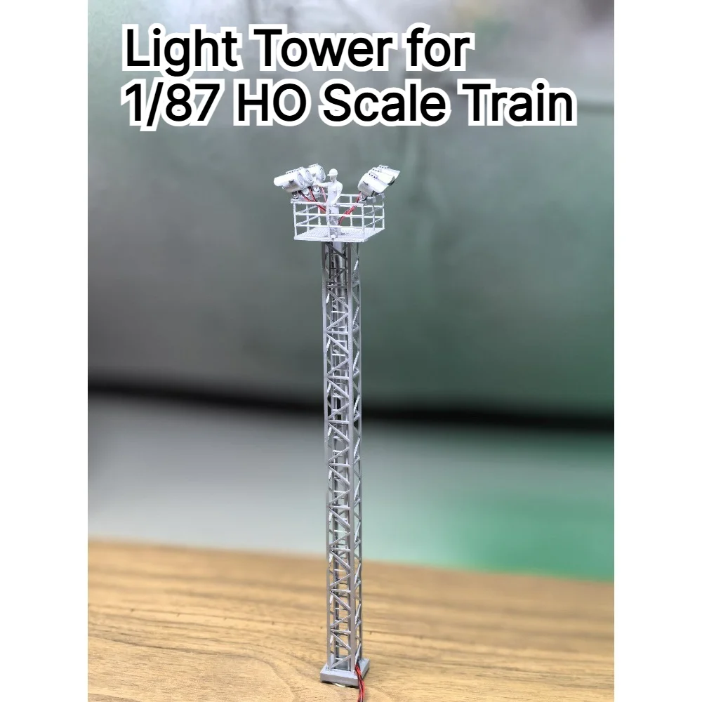 Model Railway Layout Light Tower custom 1/87 HO Scale Freight Yard Depot Locomotive Terminal Train Sand Table Scene Accessory