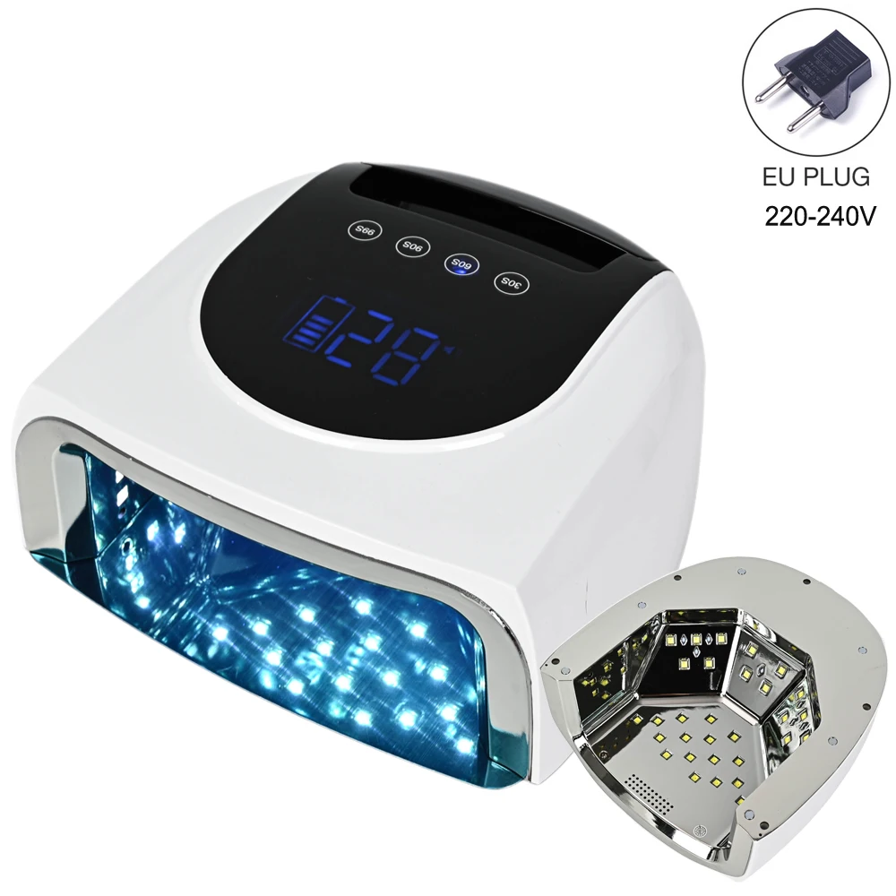 Oplaadbare 96W nagellamp met spiegel reflecterende basis gellak droger manicure machine UV-licht voor nagels nagel UV LED-lamp
