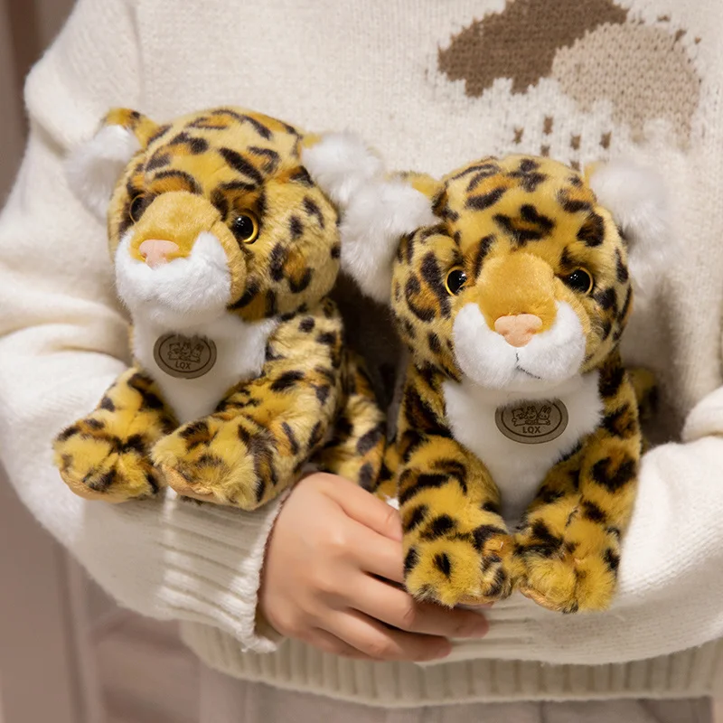 Bonito simulado leopardo plushie kawaii animal brinquedos de pelúcia boneca macia sofá travesseiro decoração do quarto para o aniversário do miúdo presentes natal