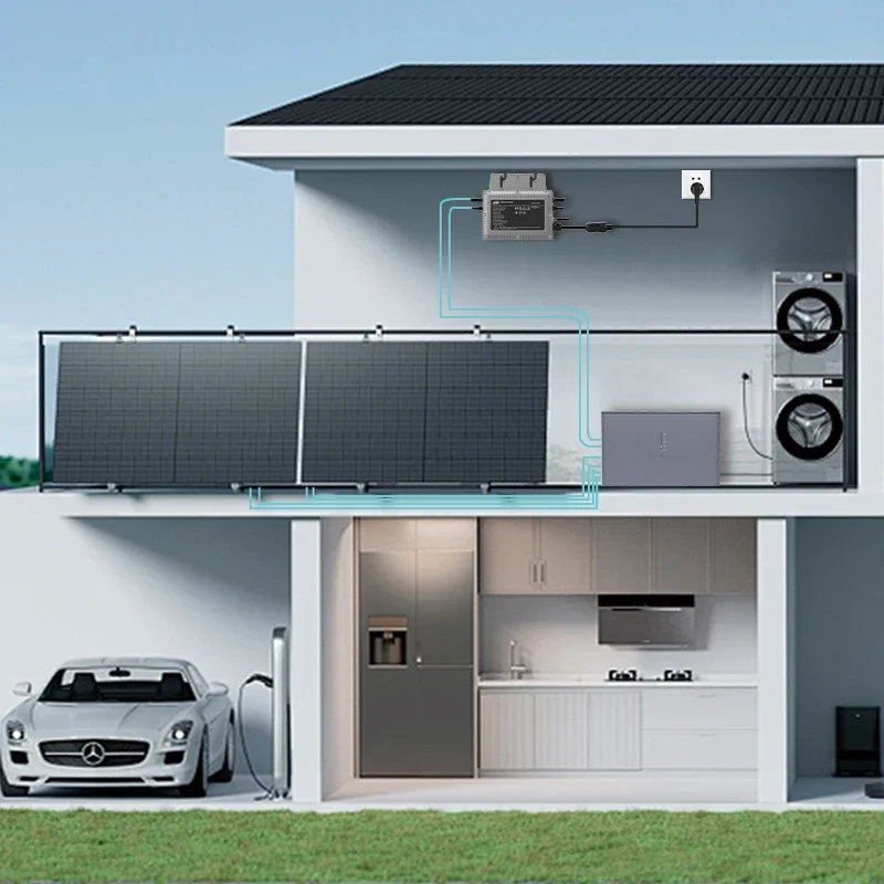 Factory Directly Sales Smart Lithium Battery One Piece Design 2048WH Battery for Solar Micro Inverter System