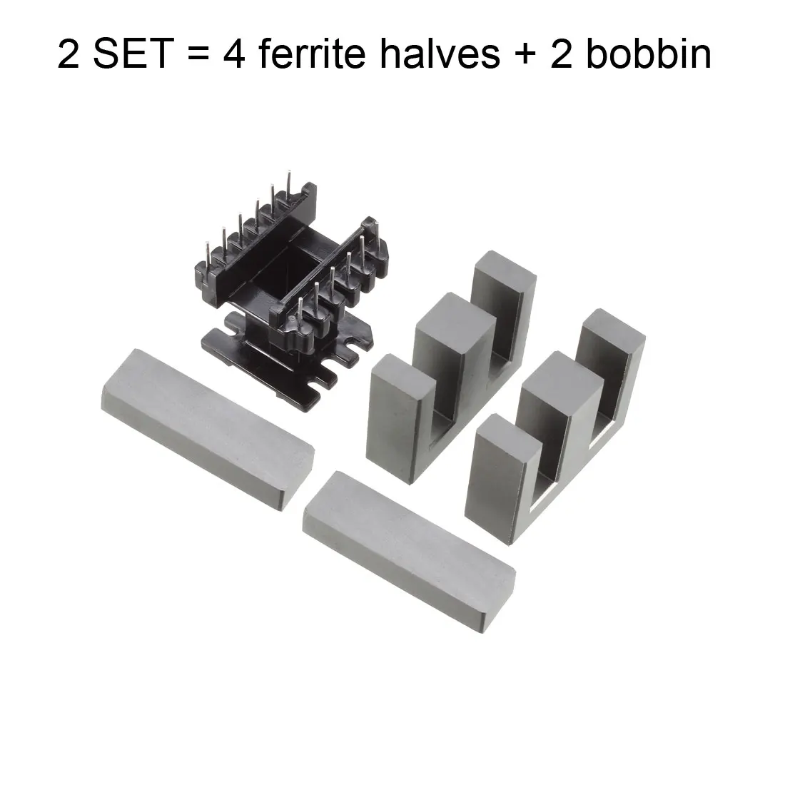 UXCELL 2Sets EI40 6 with 6pin Transformer Bobbin PC40 Ferrite Core Vertical 4 Ferrite Halves and 2 Bobbin Magnetic Core Bobbins