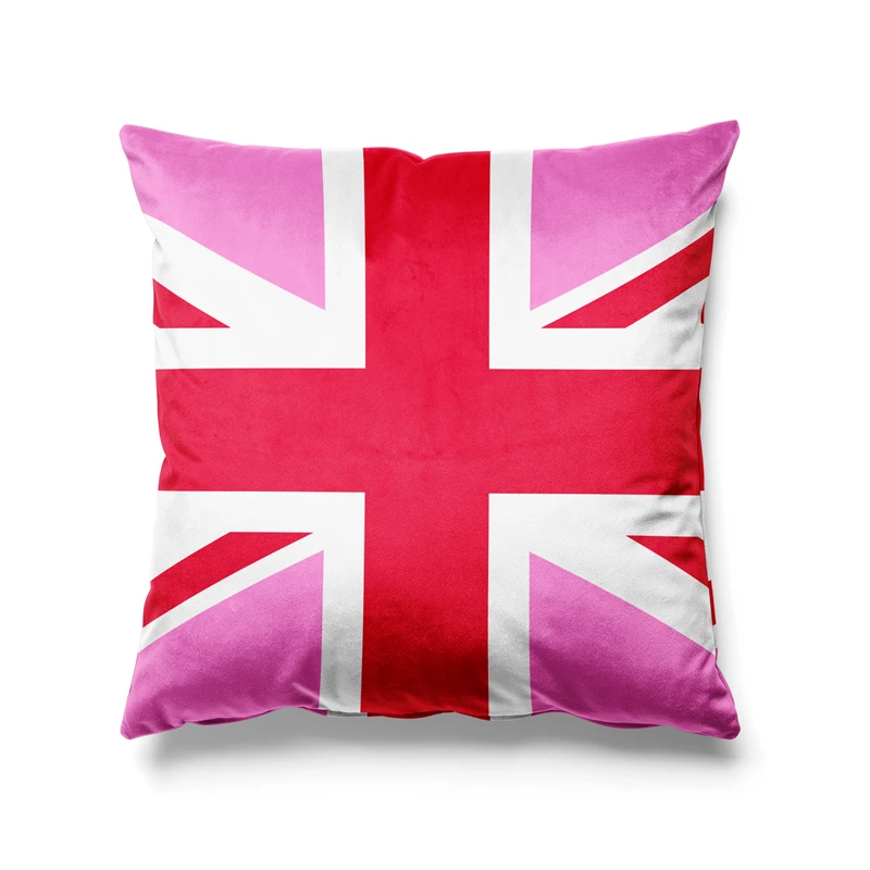 Aertemisi 18'' x 18'' United Kingdom UK LGBT Pink Union Jack Square Throw Pillow Cushion Covers Cases Pillowcases 45cm x 45cm