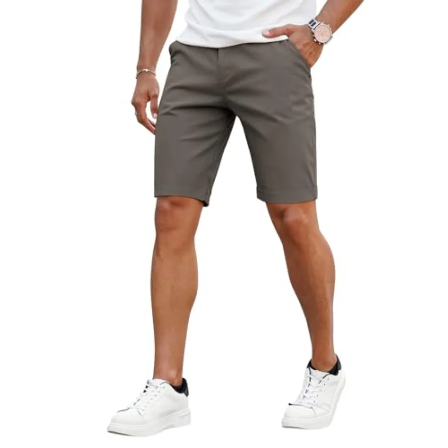 

GINGTTO Mens Slim Fit Shorts 9" Inseam Stretch Chino Shorts