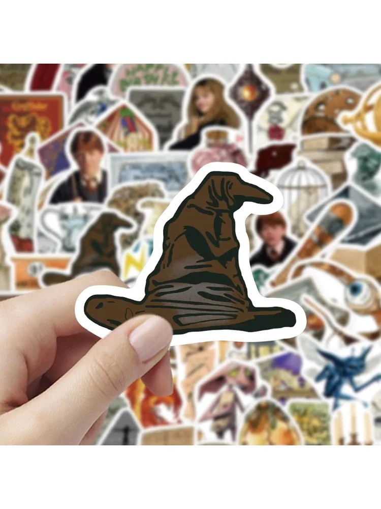 Pack d'autocollants Harry Potter 100 pièces – Éléments magiques, modèles Snape Voldemort, décor DIY pour journaux/téléphones, autocollants créatifs