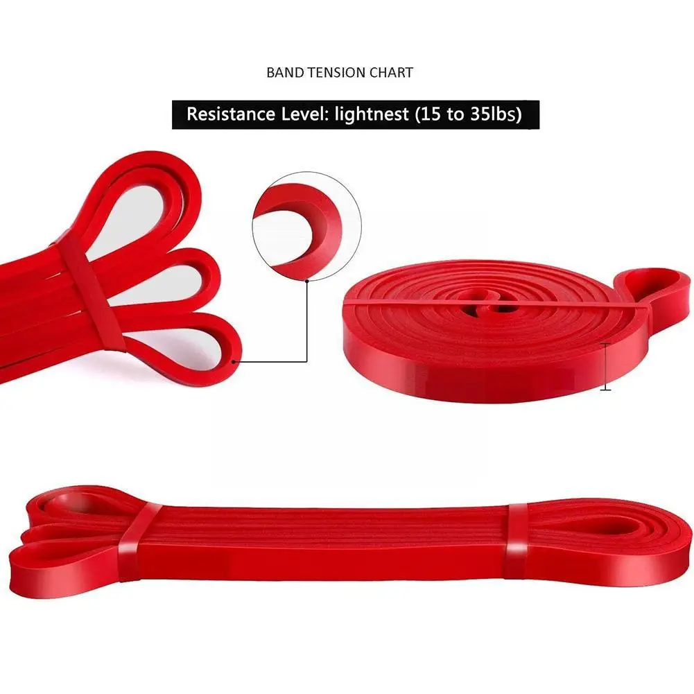 Bandas de resistencia para Fitness, expansor elástico de goma para fuerza, gimnasio, tensión, Yoga, ejercicio, equipo deportivo rojo W5s3