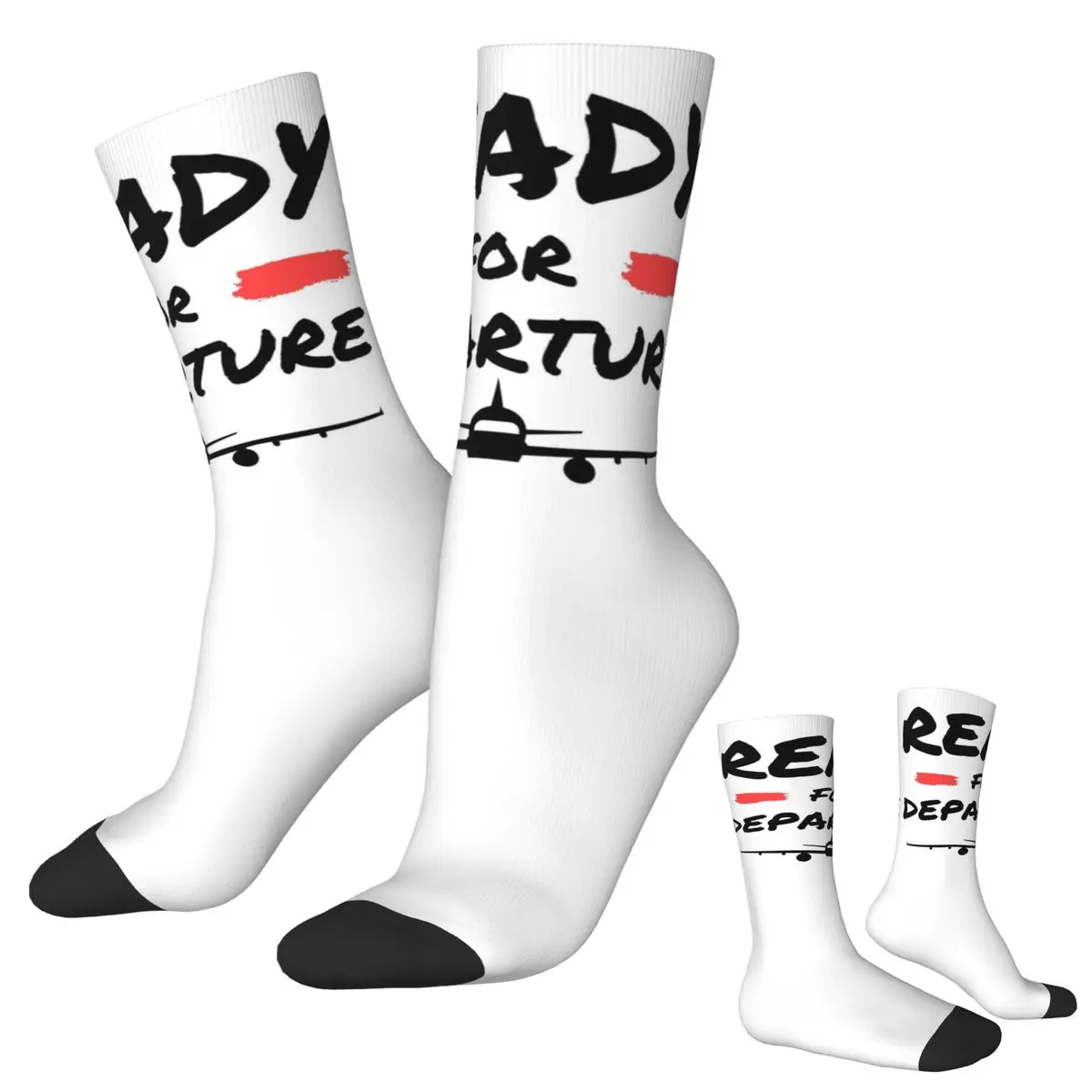 Носки с изображением самолета, готовые к выемке, Harajuku, высококачественные чулки, всесезонные длинные носки для унисекс, рождественские подарки