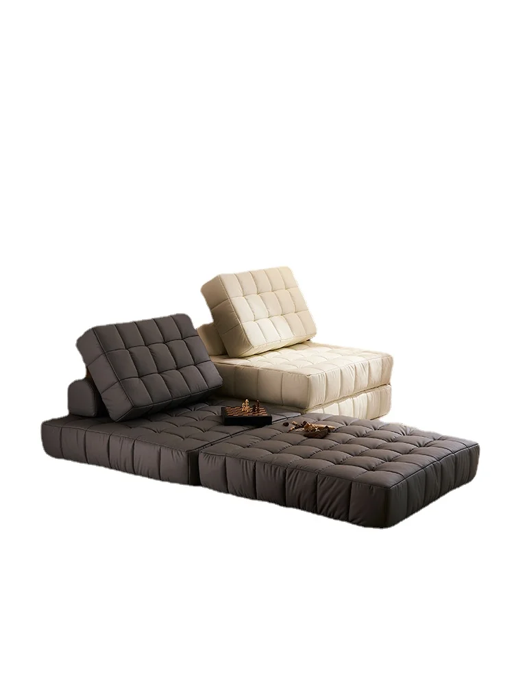 ZZXL Waffle Lazy Sofa Sleeping and Lying Cat Scratching Leather Living Room Module Units Tatami