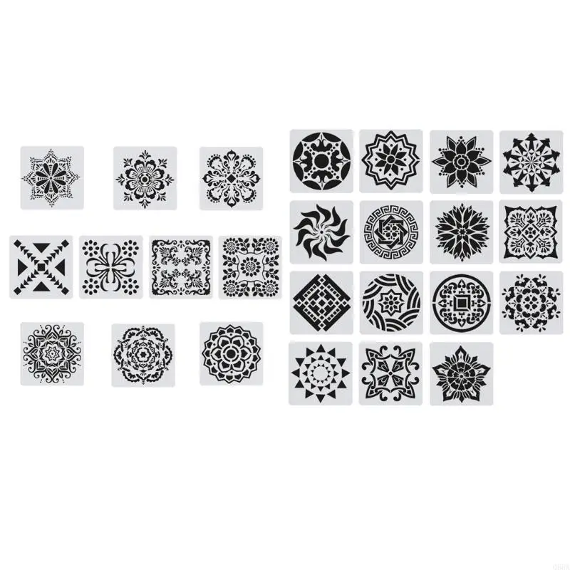 再利用可能なマンダラスステンシル耐久性ペット描画テンプレート芸術的な描画装飾のためのテンプレート