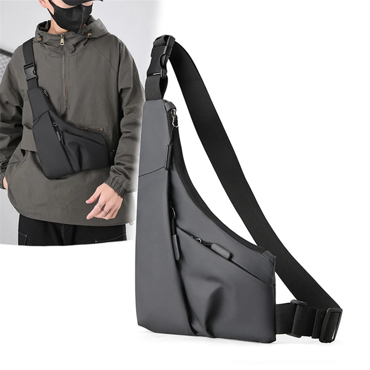 

A50P-Nylon Waterproof Messenger Bag, Anti-Theft Hidden Bag, Personal Purse Shoulder Bag for Men and Women.