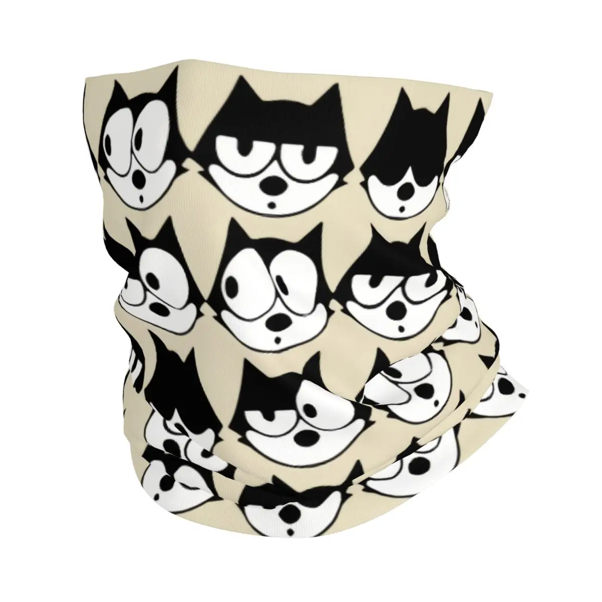 

Зимняя повязка на голову в стиле аниме «Фликс кот», теплая повязка на голову для женщин и мужчин, лыжный шарф для кемпинга, бандана с мультяшным лицом, гетры