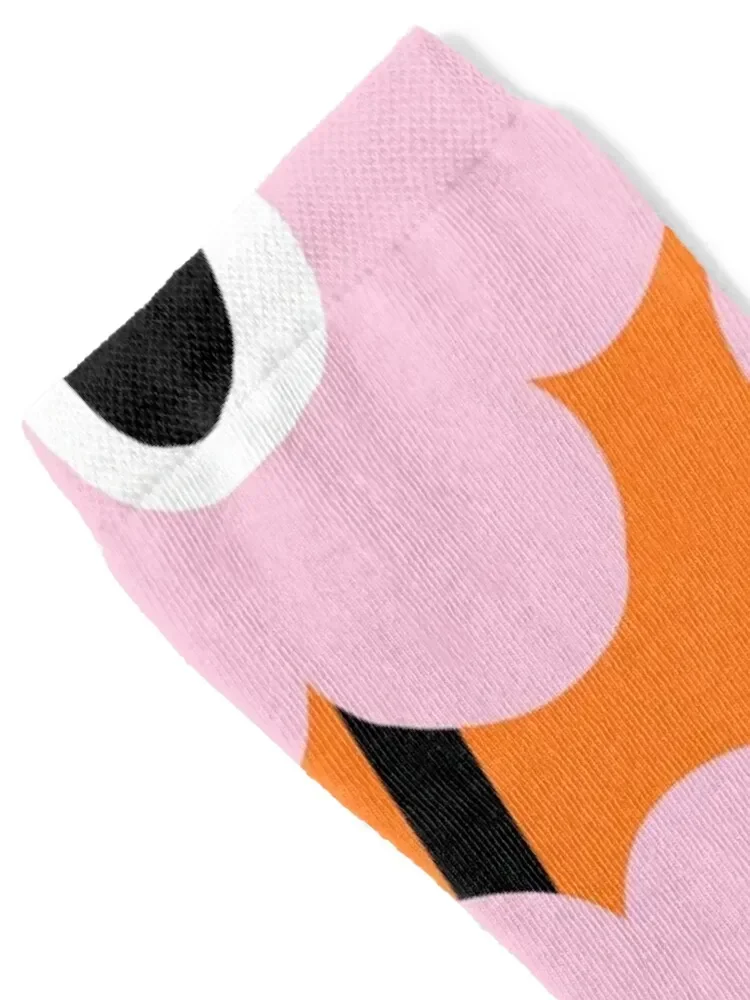 Iconic Pink and Orange Scandinavian Garden Socks loose Antiskid soccer with print Sports Socks For Women Men's
