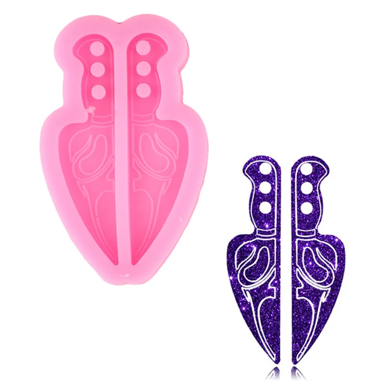 Shiny Knife Earrings Silicone Molds DIY Crafting Epoxy Resin Art Fondant Mold Candy Chocolate Moulds