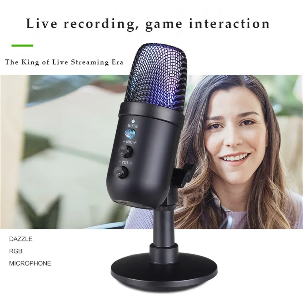 USB Microphone Professional Condenser Mic For PC Computer Laptop Recording Studio Singing Game Streaming Mikrofon Live Broadcast