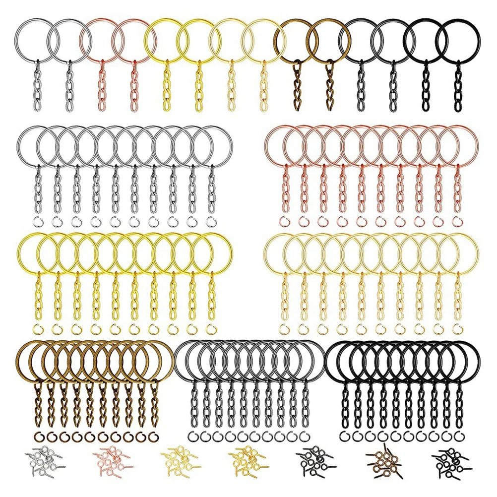 

1 set Metal Split Key Rings Diy Keychain Connectors Craft Making Party Favors Wedding Graduation Accessories Key Ring Holder