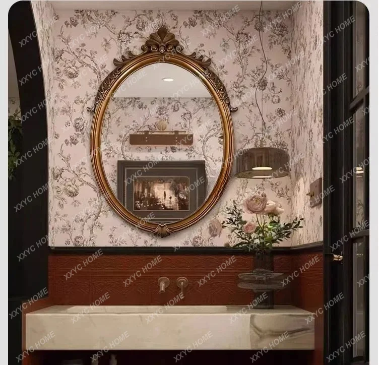 

Oval Bathroom High-End Fog-Free Makeup Mirror Luxury Living Room Decorative Mirror