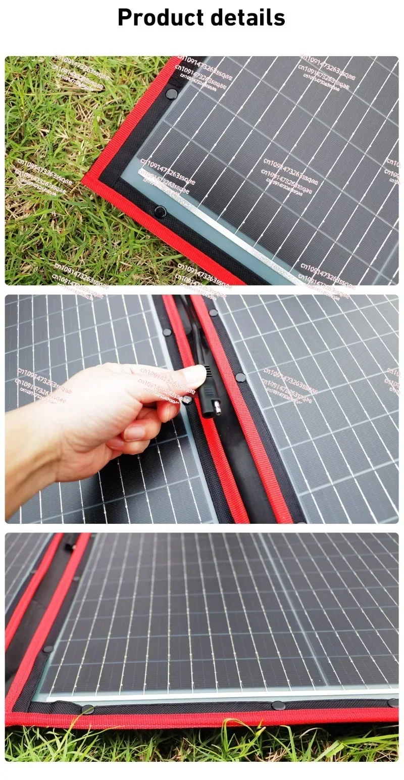 Warehouse 18V 80W Flexible Foldable Mono Outdoor Portable Solar Panel For Travel&Boat&RV High Quality