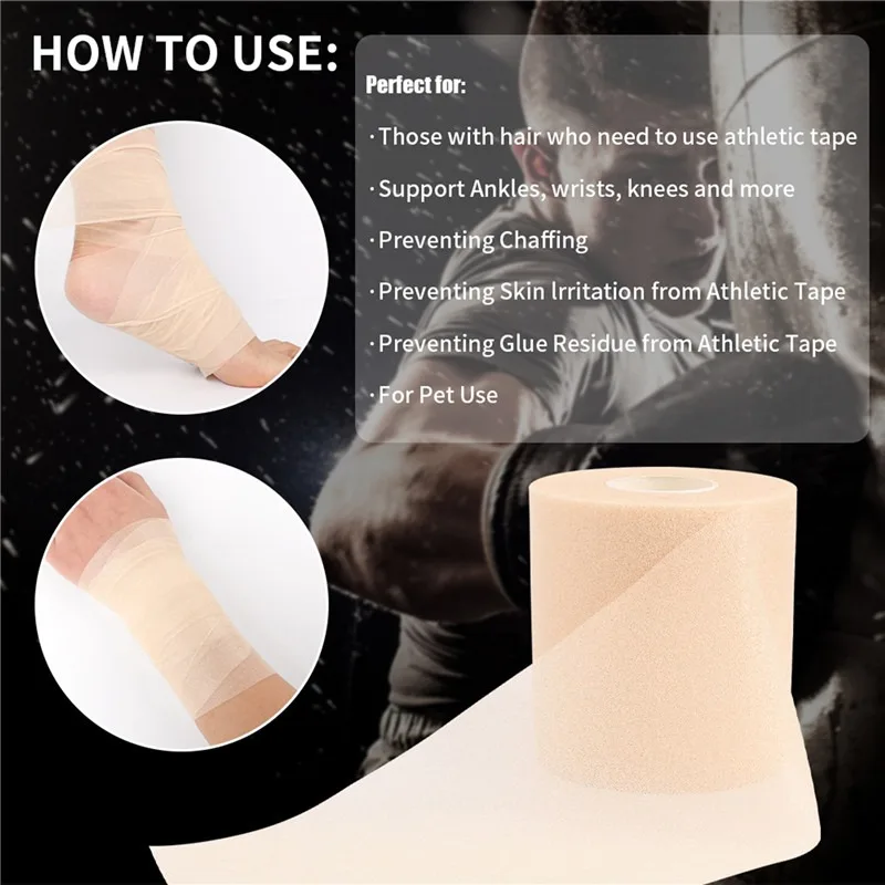 Foam Bandage Elbow Knee Pads Film Foam Underwrap Sports Pre-Wrap For Athletic Tape Sponge Skin Film Self-Adhesive Elastic