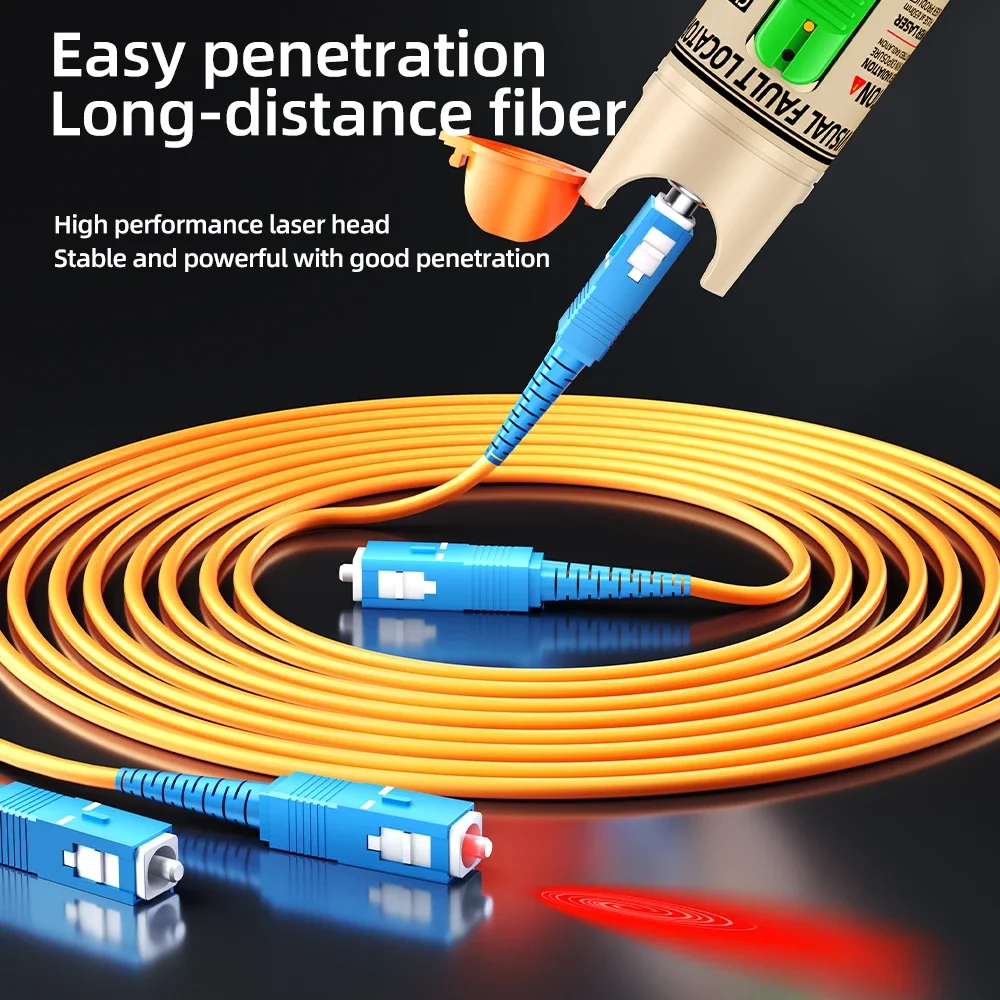 OPTFCUS Visual Fault Locator 10/20/30/100mW Fiber Optic Tester Pen FC SC ST Fiber Optic Cable Tester VFL 1-100km