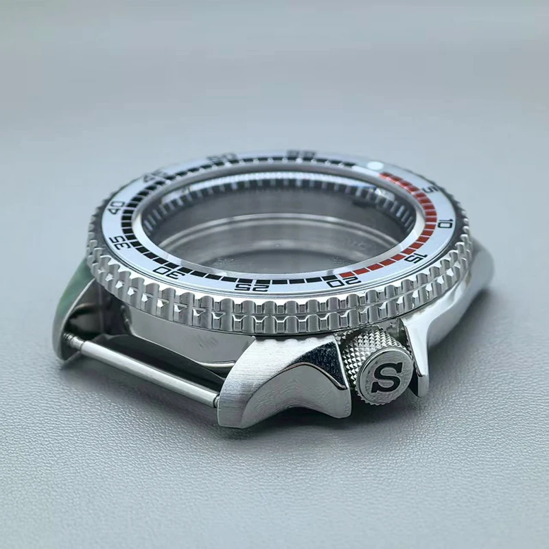 Mod Silver SKX007 Watch Case with Flat Sapphire Crystal Glass for NH35 NH36 4R 6R 7S Movement Men's 28.5mm Dial Repair Parts