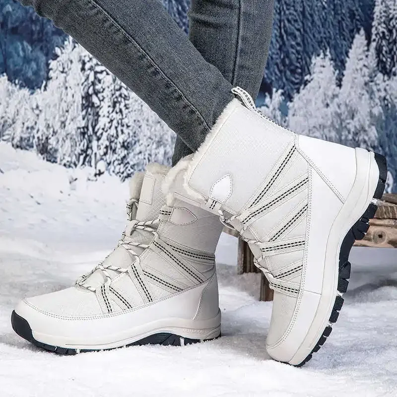 White Fur Padded Hiking Sneakers Designer Shoes Trekking Woman Shoes Sport 2025 Loafersy Deporte The Most Sold Chassure